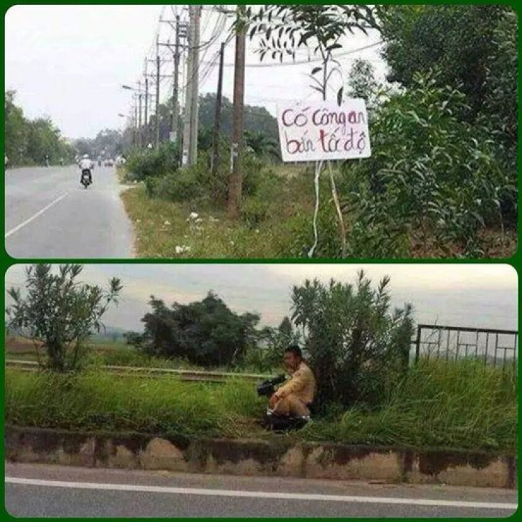 Biển báo " Có công an bắn tốc độ"