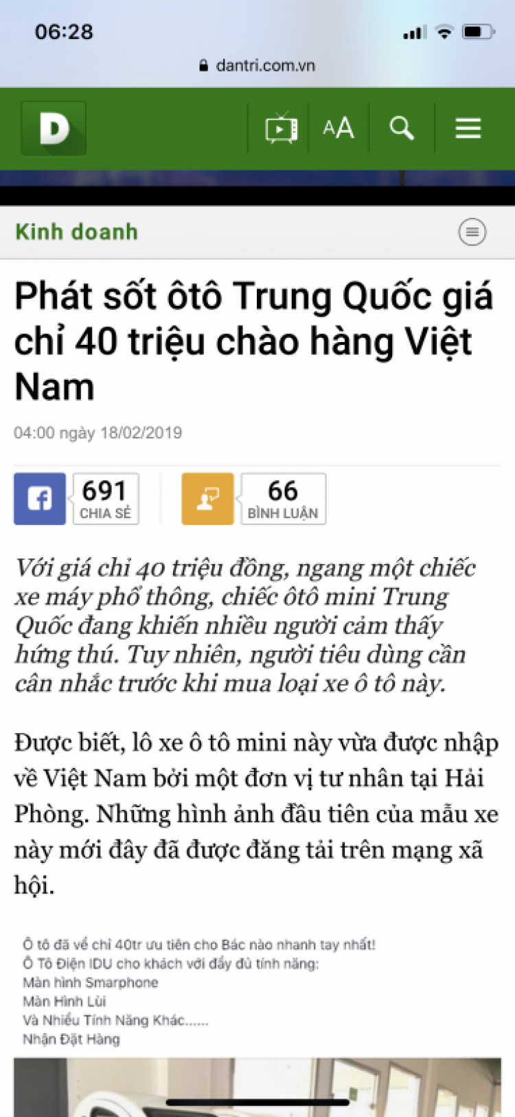 Ô tô mini chỉ 40 triệu, không cần bằng lái