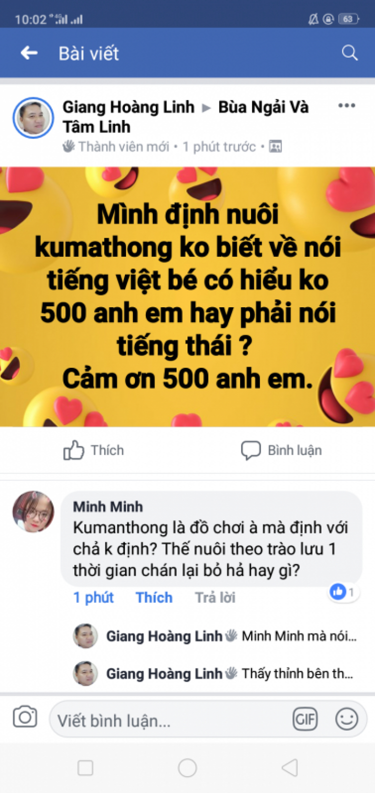 Nuôi Kumathong có thật không mấy anh???