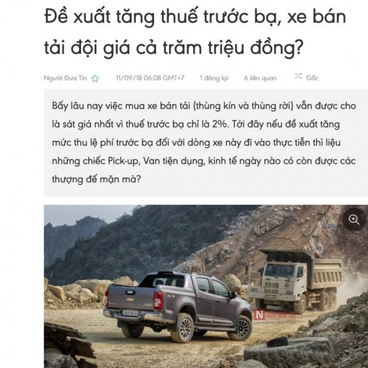 Bán tải tăng hơn 100tr sau Thuế???