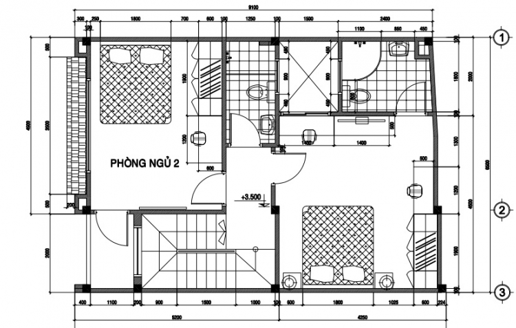 Layout thiết kế nhà đất 2 tầm