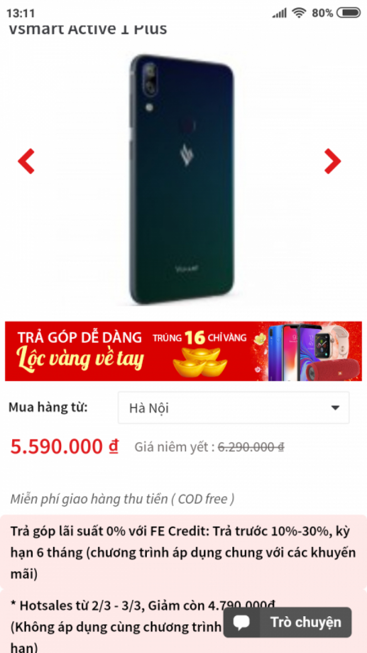 Vinsmart đang sale trên adayroi nghen