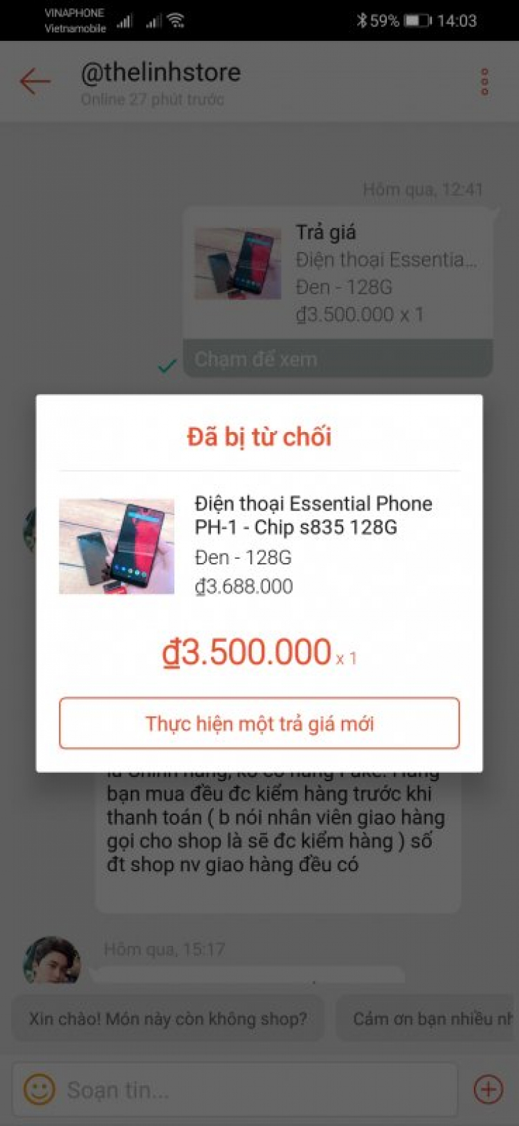 Lừa đảo mua hàng trên Sendo