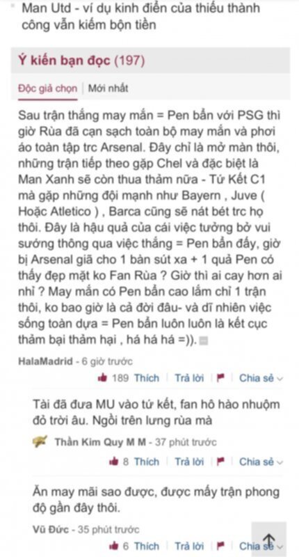 Arsenal - MU: trận cầu định mệnh. (Tr 5) Arsenal - MU: trận cầu định mệnh. (Tr 5)