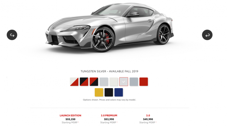 Toyota giới thiệu nhiều màu sơn cho Supra 2020; giá cao nhất 55.250 USD