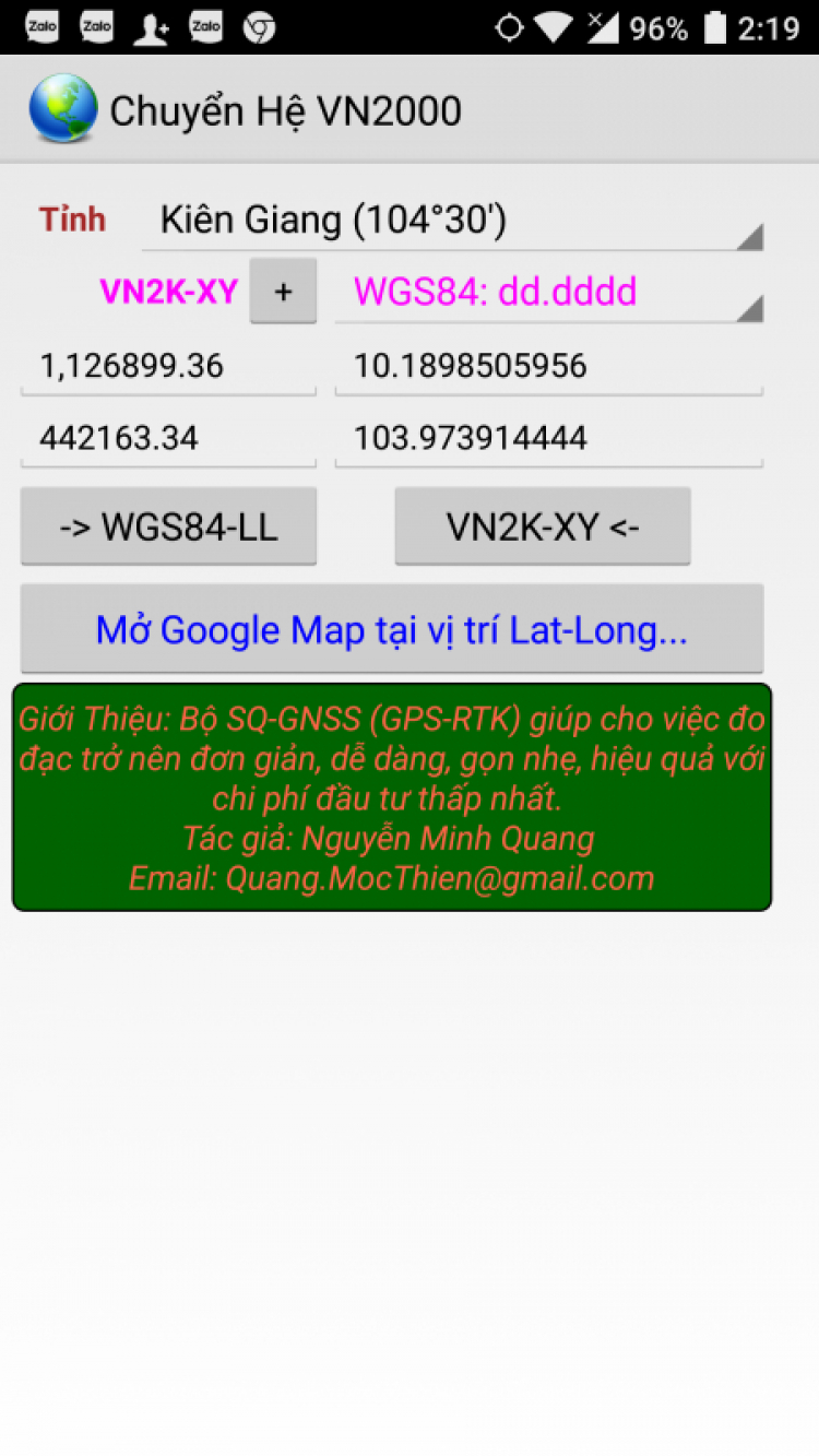 Cách chuyển đổi tọa độ VN2000 sang google map