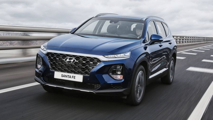 Đánh giá xe Hyundai Santafe  máy dầu premium  -  giá xe Hyundai Santafe 2019 màu xanh dương