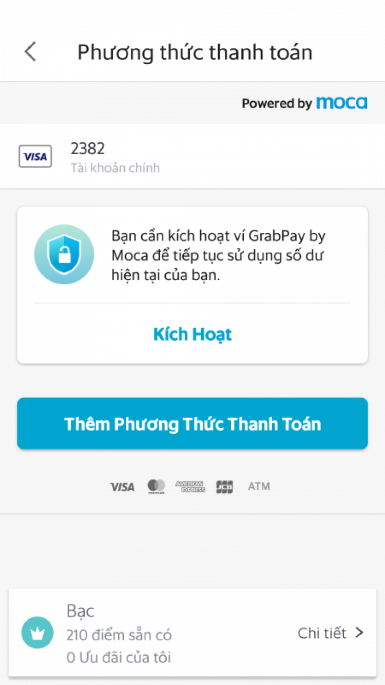 hướng dẫn add thẻ vào grab pay