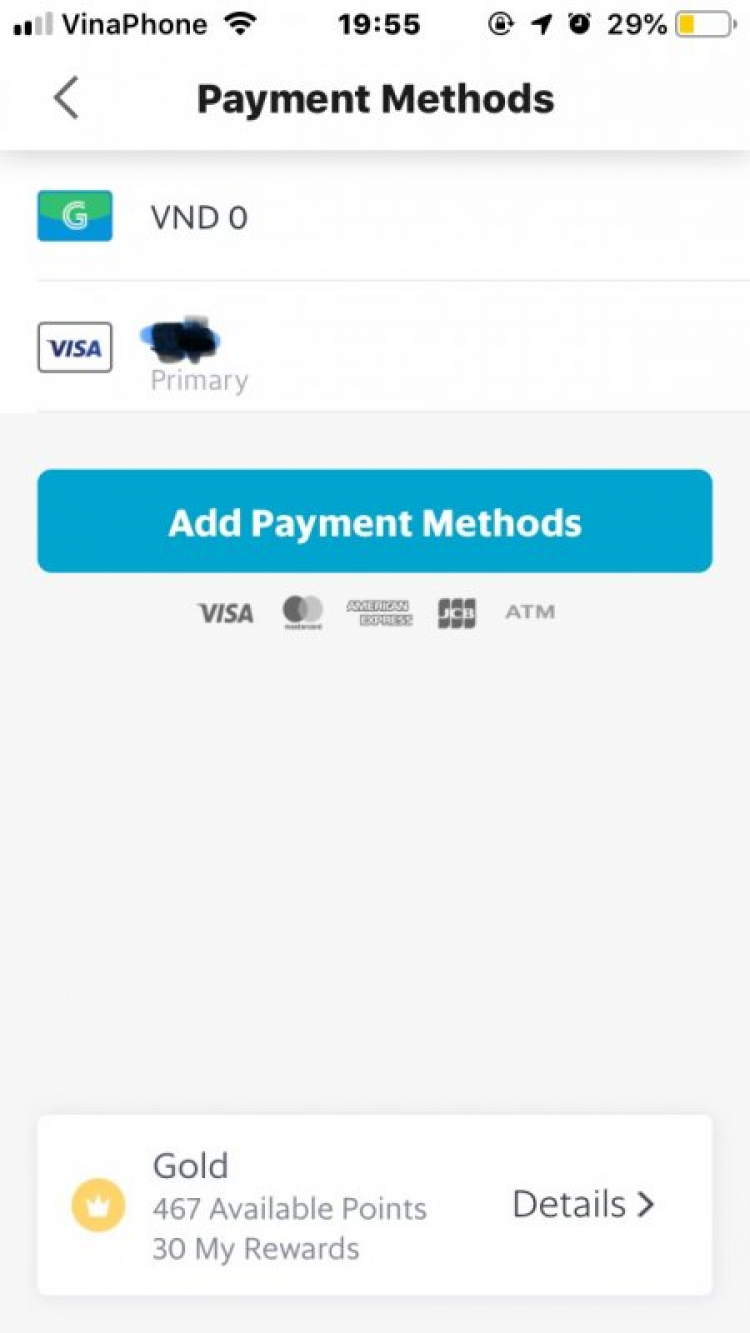 hướng dẫn add thẻ vào grab pay