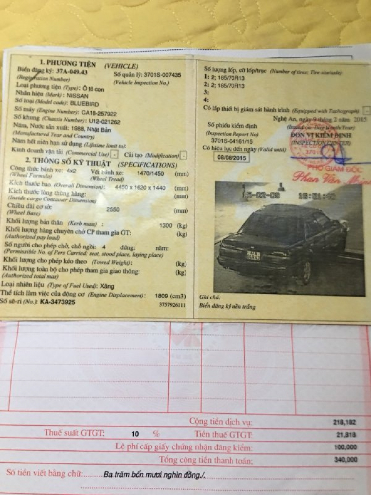 Nhờ tư vấn Nissan Bluebird 1988 Nhờ tư vấn Nissan Bluebird 1988