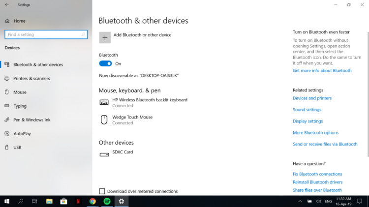 Bàn phím Bluetooth khó kết nối với Windows 10