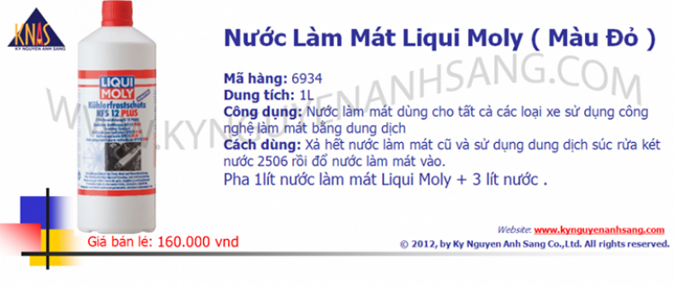 Nước làm mát cho động cơ