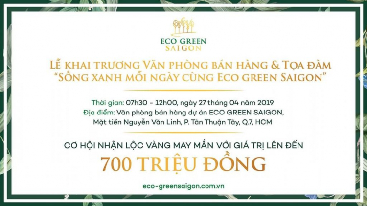 Chương trình may mắn của dự án ECO GREEN Sài Gòn