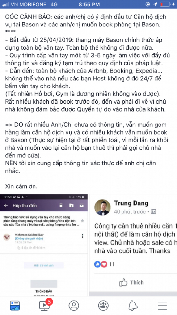 Cuộc Chiến Air BnB tại Vin Bason