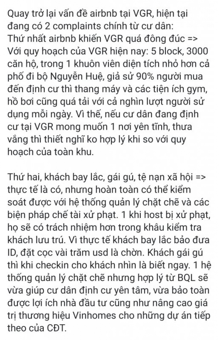 Cuộc Chiến Air BnB tại Vin Bason