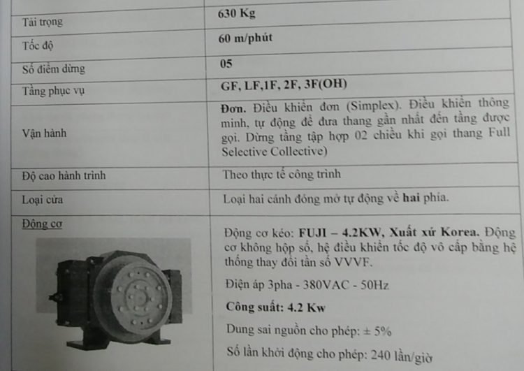 Thang máy FUJI của Hàn Xẻng ?