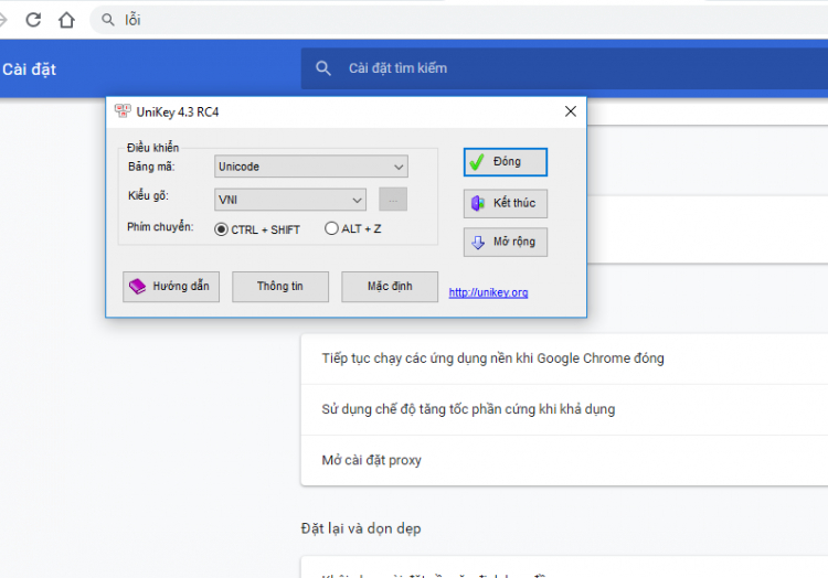 Sửa lỗi gõ tiếng việt unikey với chrome?