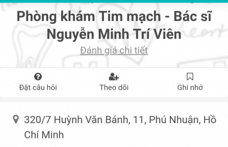 Hỏi chỗ khám tư của bác sĩ chuyên khoa tim