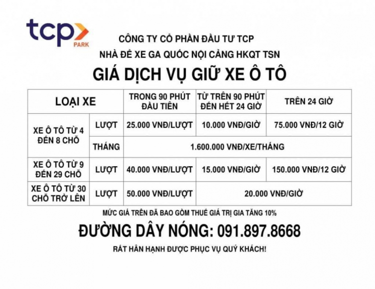 Gửi ô tô sân bay tân sơn nhất 4N3Đ