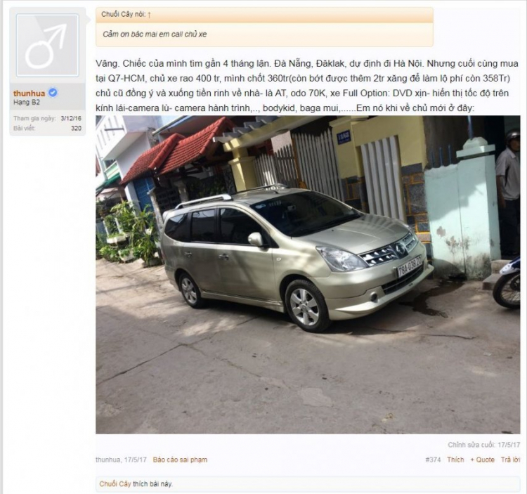 Tìm ace chơi xe Nissan Grand Livina