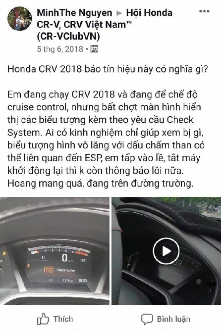 Honda CR-V bị lỗi khoá phanh?