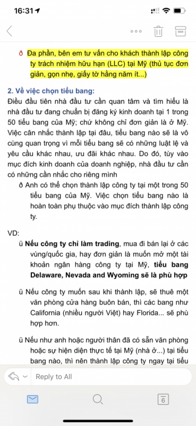 Mở công ty bên Mỹ