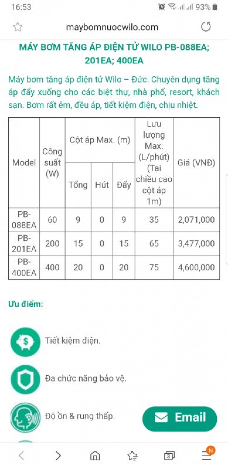 Thay bơm tăng áp Panasonic A-200JAK bằng loại nào?