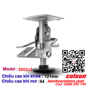 Khóa sàn xe đẩy Colson ( floor lock ) chiều cao khóa 121mm 6002x3 banhxecolson.com.png