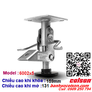 Khóa sàn cho xe đẩy Colson Floor Lock Caster chiều cao 159mm 6002x5 banhxecolson.com.png