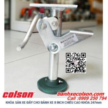 Hình thực tế Khóa đội xe đẩy Colson Floor Lock chiều cao khi đội 247mm 6025x8 banhxecolson.com.jpg