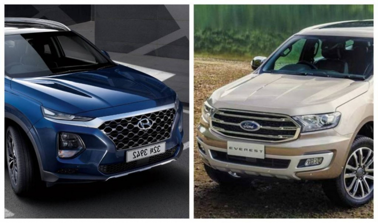 Nhờ 500 AE tư vấn mua xe Santafe hay Everest 4x2?