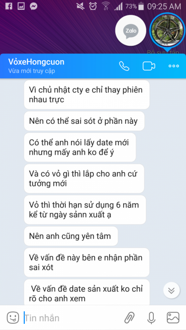 Hồng Cường thay vỏ xe date quá 3 năm