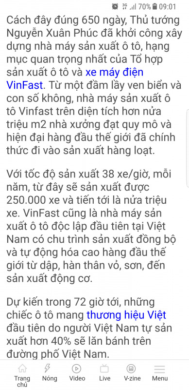 Nhà máy Vinfast bắt đầu chạy ầm ầm