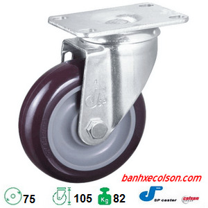 bánh xe đẩy chuyển hướng nhựa pu d75 S2-3056-95P banhxecolson.com.png