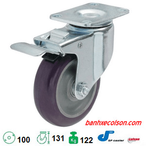 bánh xe kéo hàng có khóa pu d100 S2-4256-95P-B4W banhxecolson.com.png