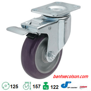 bánh xe có phanh hãm pu 125X32 S2-5256-95P-B4W banhxecolson.com.png