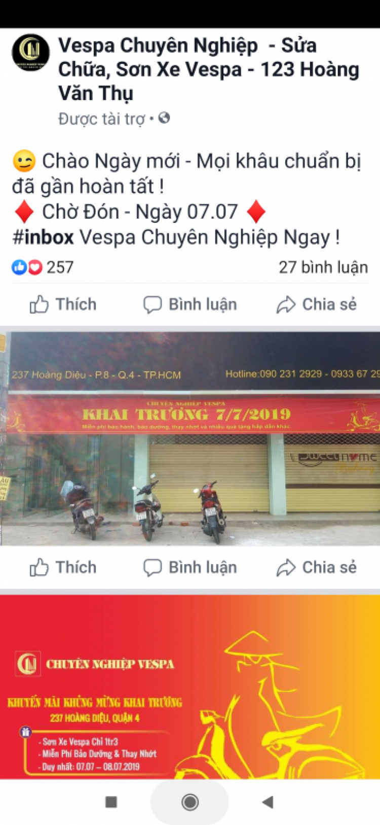 Tìm tiệm dọn Vespa ET8 ở Sài Gòn