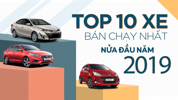 [Infographic] Top 10 xe bán chạy nhất Việt Nam nửa đầu năm 2019
