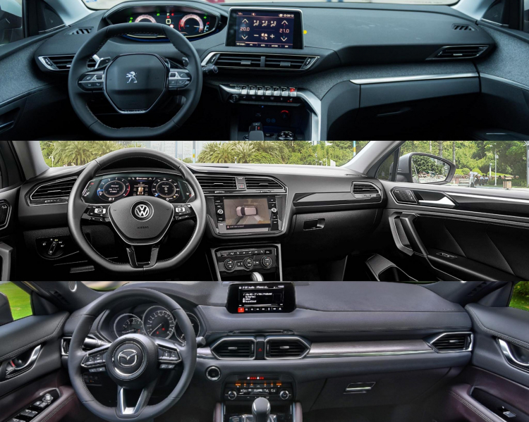 So sánh Tiguan Allspace LUXURY với Mazda CX-8 và Peugeot 5008