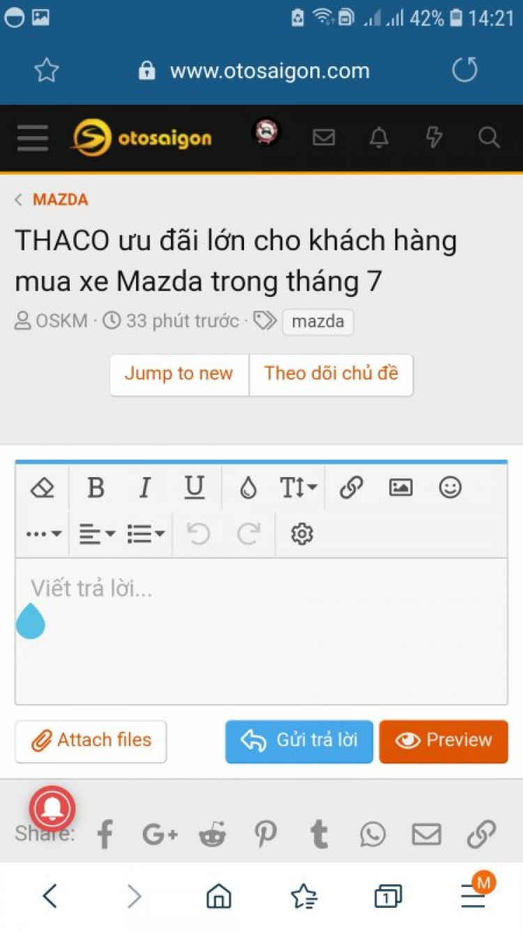 THACO ưu đãi lớn cho khách hàng mua xe Mazda trong tháng 7