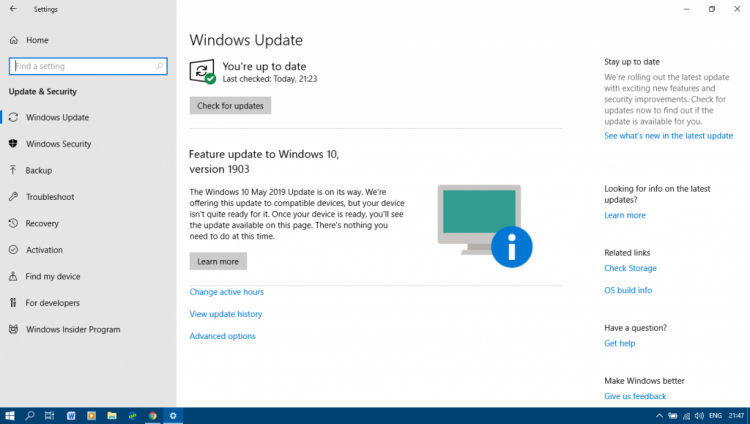 update win 10 version 1903