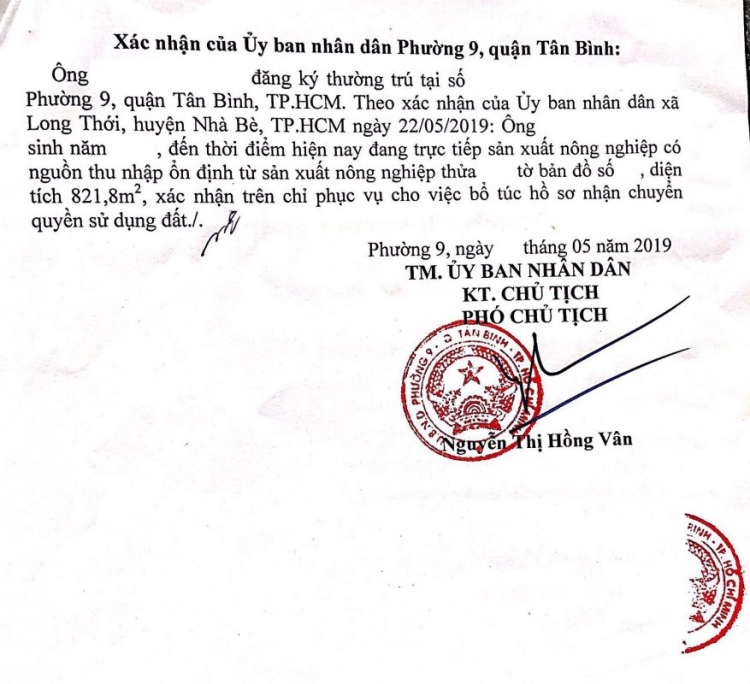 Chuyển đổi mục đích sử dụng đất từ đất lúa sang thổ cư hoặc trông cây lâu năm