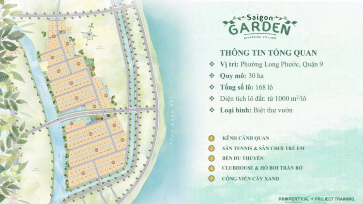 Saigon Garden Riverside Village, ven sông: Khu biệt thự nghĩ dưỡng thượng lưu