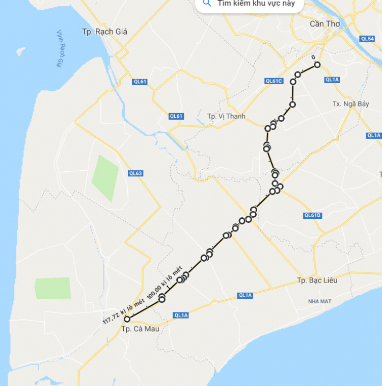 Cần Thơ - Cà Mau: đi rút ngắn 40km bằng QL 61 / QL61B/ rồi quản lộ Phụng Hiệp có ổn ko?