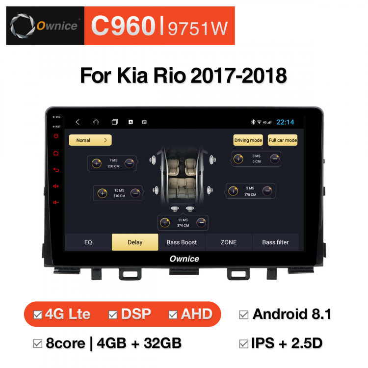 Đầu DVD android Ownice C960 OL-9745W là thế hệ đầu DVD android cho xe ô tô Kia Rio 2017-2018 mới nhất