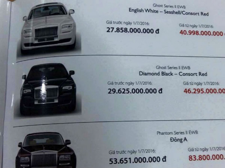 Công bố bảng giá Rolls-Royce tại Việt Nam, Cullinan có giá từ 32 tỷ đồng