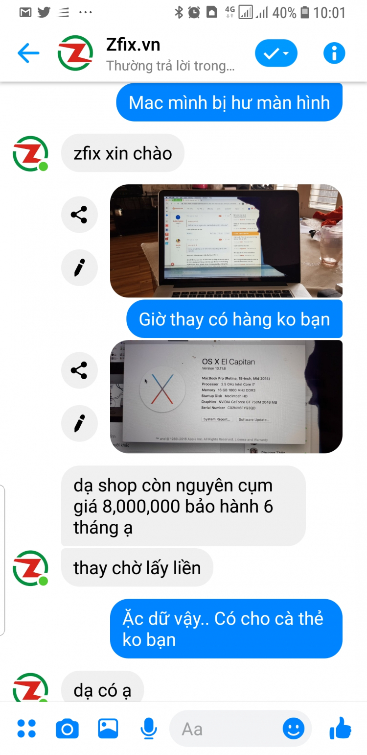 Chỗ thay màn macbook pro 2016 giá rẻ