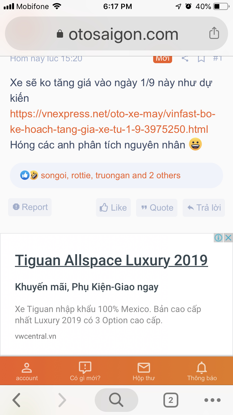 Vinfast báo tin vui