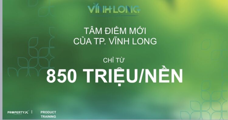 Đất nền trung tâm tp Vĩnh Long, lộ giới 30m, chỉ 850tr