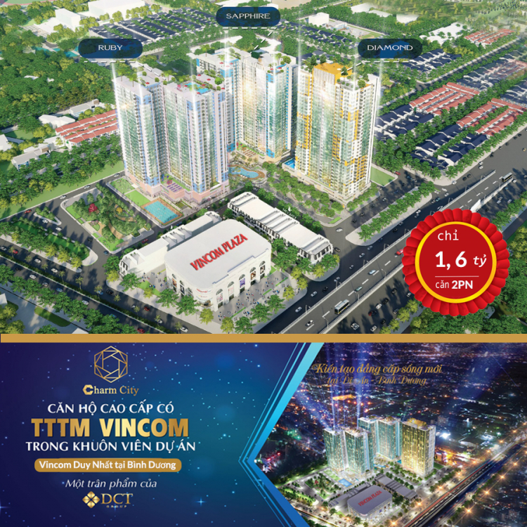 Bình Dương - Charm City căn hộ cao cấp nằm ngay TTTM VINCOM.